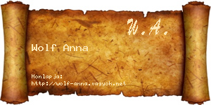 Wolf Anna névjegykártya