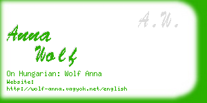 anna wolf business card